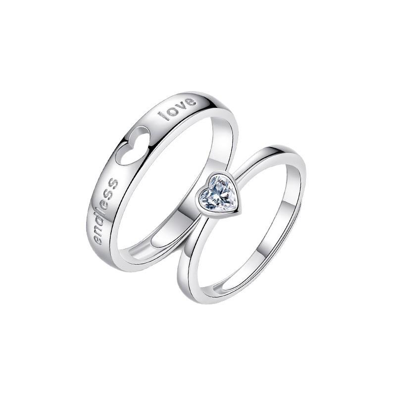 S925 Silver Couple Rings for Men & Women: Japanese & Korean Style Love Heart Matching Rings, Perfect for Proposals and Romantic Gifts.