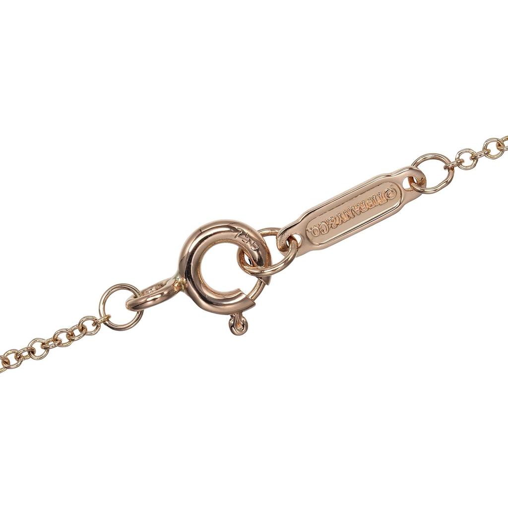 TIFFANY&Co. Metro Heart Necklace K18 Pink Gold/diamond 2g Women Used
