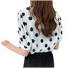 Fashion Women Casual Short Sleeve Polka Dot  Casual Tops Button Shirts