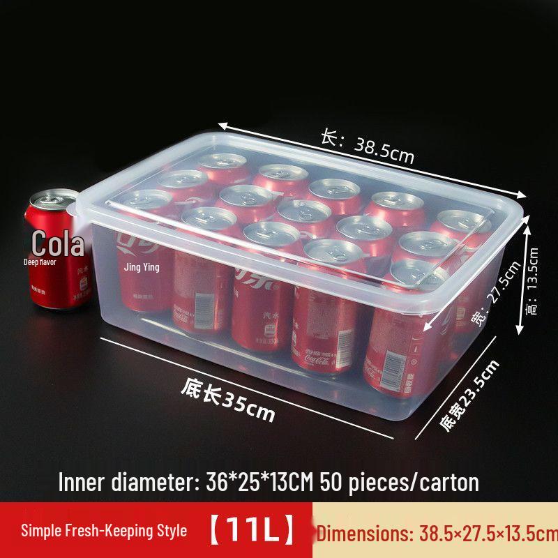 Rectangular Transparent Plastic Storage Box with Lid for Fresh Fruits, Vegetables, and Meat