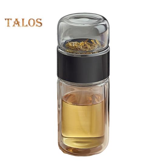 Tee-Ei-Flasche aus Glas, auslaufsicherer Teebereiter mit Netzfilter, Verbrühungsschutz, 3-in-1-Flasche zum Aufbrühen von losen Teeblättern, Geschenk für Teeliebhaber