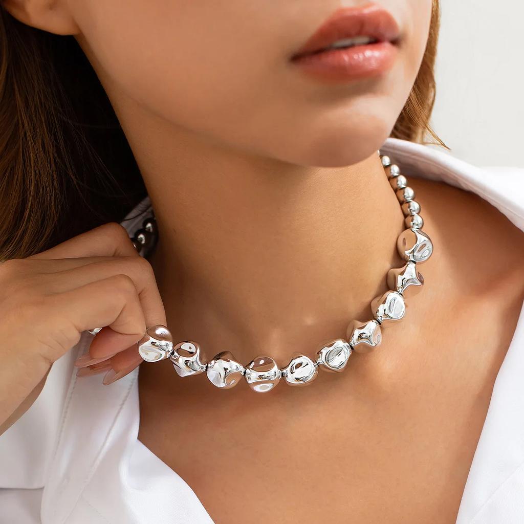 Irregular Woman Choker Neck Jewelry Geometry Women's Wholesale Fashion Trendy Aesthetic Necklaces CCB Gift Chain