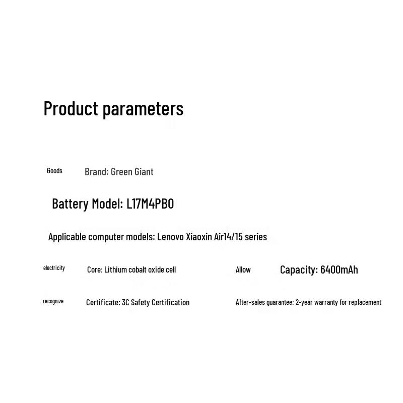 llano 6400mAh Laptop Battery for Lenovo XiaoXin Air/Yoga L17M4PB0/L17M4PB2