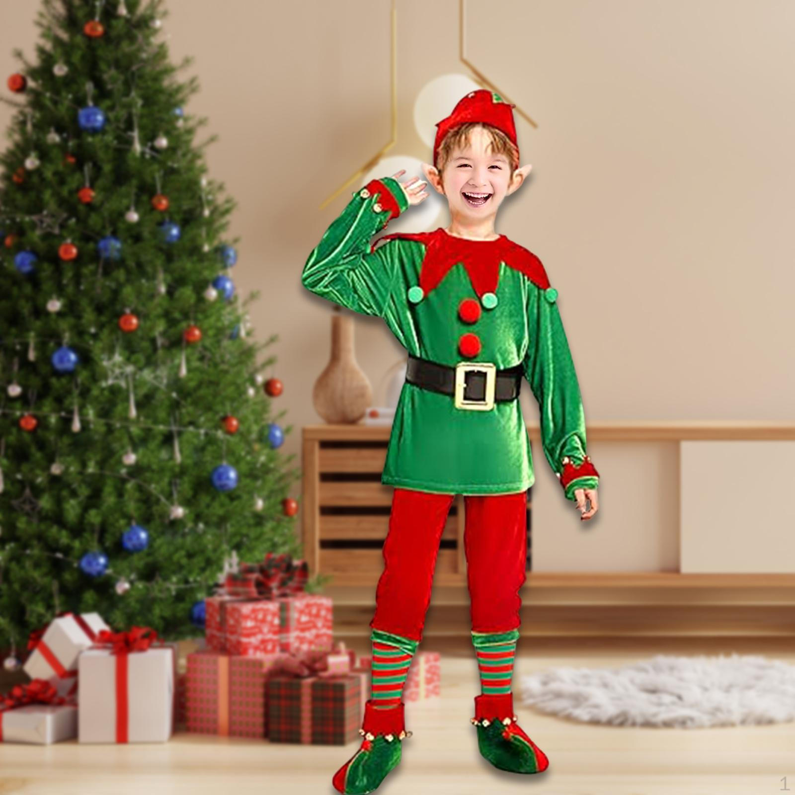 

Детский костюм эльфа со шляпой, обувью и поясом для праздничных мероприятий 160cm