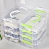 4 Layers Stackable Desk Storage Organizer Transparent Plastic Makeup Organizer Box Durable Jewelry Container Bins Drawer Table