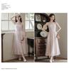 Women's Pink Fairy Mori-Style Sleeveless Long Camisole Dress for Summer Beach Vacation