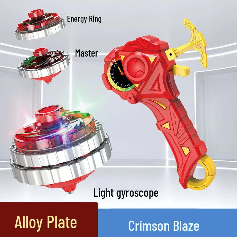 Free Shipping Dual Alloy Burst Gyro Toy - Magic Light Pull String Battle Gyro