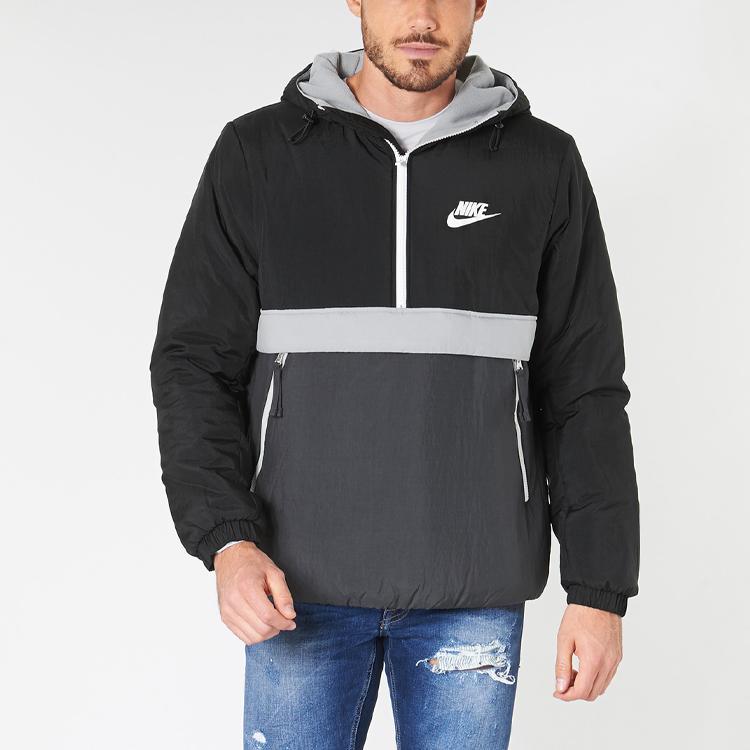 Nike Felpa con cappuccio casual sportiva con imbottitura sintetica da uomo Top Nero CV9190-010