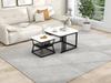N625P173136Z)2-delat set moderna sidobord, MDF i marmorutseende, stålrör vit högglans svart, mått 65x65x45 cm och 45x45x39,5 cm