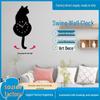 Nordic Style Cat Tail Wagging Wall Clock - Silent Cartoon Decor for Living Room