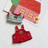 Für 17cm Labubu Puppenkleidung Modekleidung Rote Latzhose Kleidung Farblich passende Hemden Puppenzubehör Niedliche Dekoration Kleine Kleider