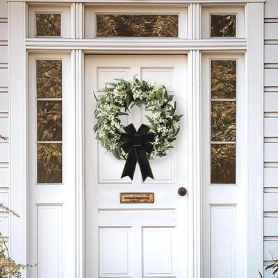 2 Pcs Black Bows Black Velvet Black Ribbon Bows Formal Event Bow for Halloween Christmas Indoor Outdoor Decoration Supplies