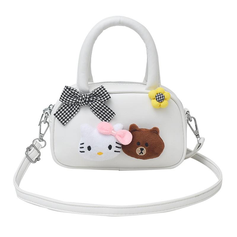 Koreanische Version niedliche Cartoon-Puppe Handtasche Damen Tasche 2025 Mode vielseitig Hand kleine quadratische Tasche einfache Schulter Umhängetasche
