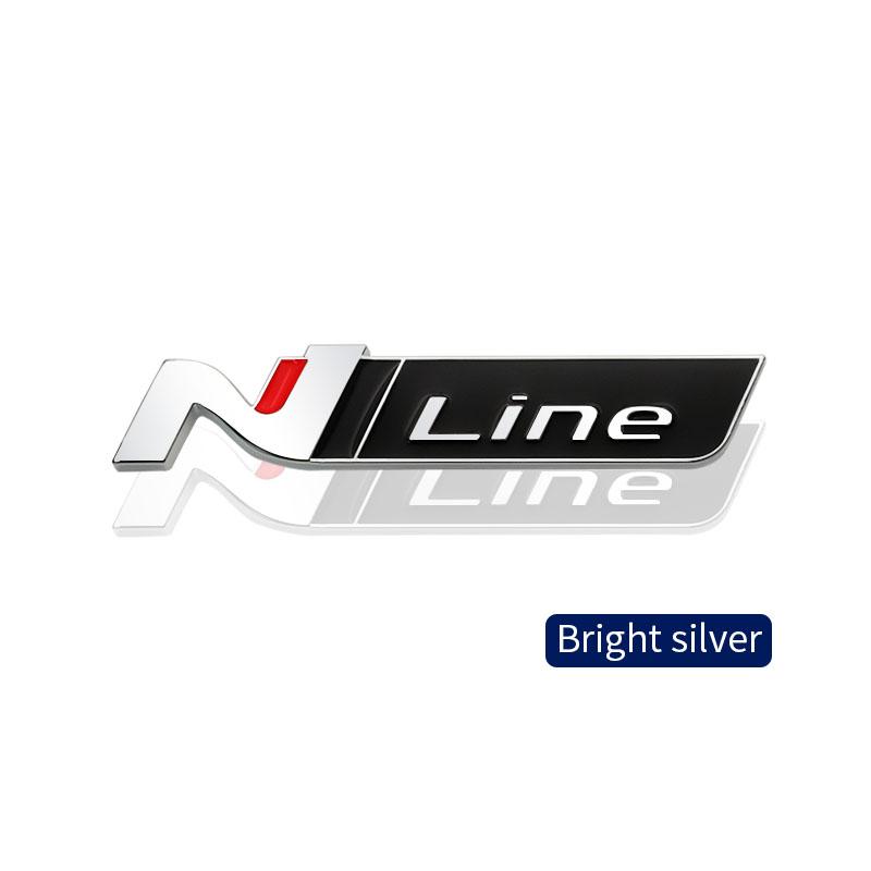 CMQW3 N N LINE Emblem METALL Heckklappe Auto Kühlergrill Abzeichen Aufkleber Für Hyundai I10 I20 I30 I40 IX20 IX35 Tucson Solaris Azera Zubehör
