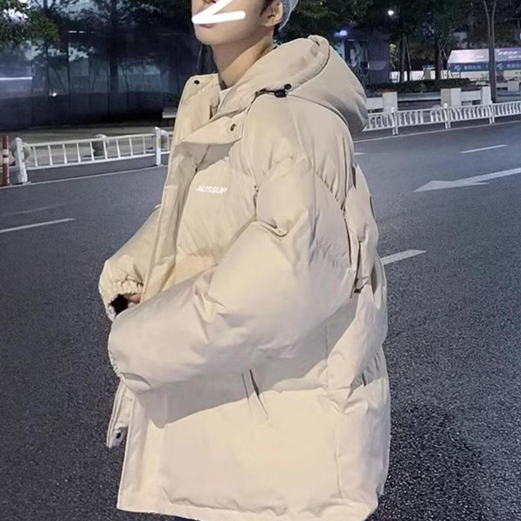 Trendy Brand Men's Korean Style Thick Cotton Hooded Puffer Jacket for Autumn/Winter - Casual Student Fashion.