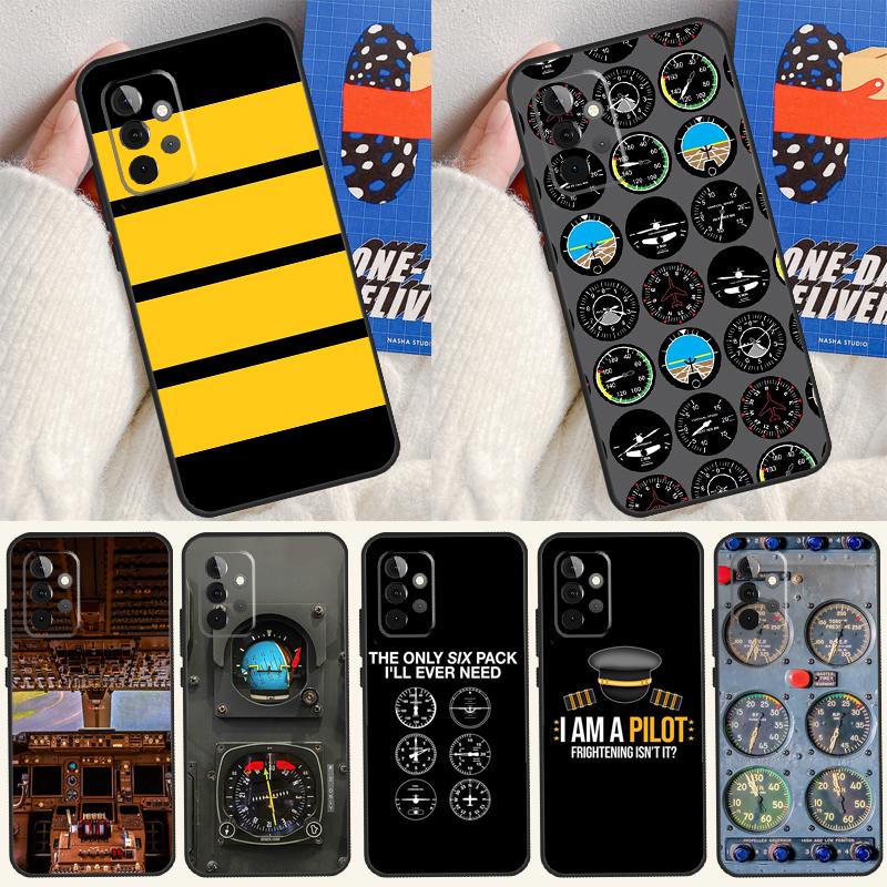 Aviation Aeroplane Pilot Cockpit For Samsung Galaxy A55 A35 A15 A54 A34 A14 A53 A33 A13 A05 A06 A16 A22 A32 A52 Phone Case