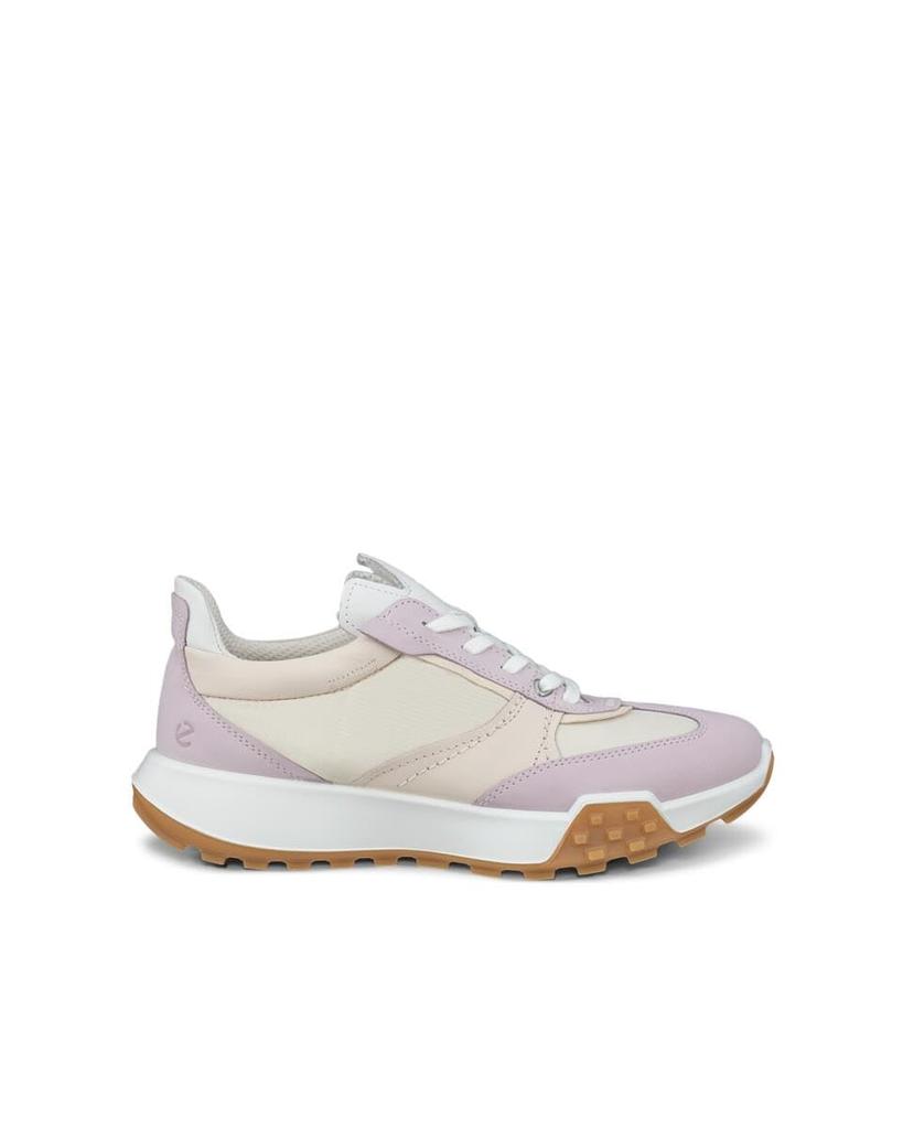 ECCO Women's Retro Leather Casual Sneaker Boots, 24.0 cm, 3E, Available in Violet Ice/Limestone/Limestone/White