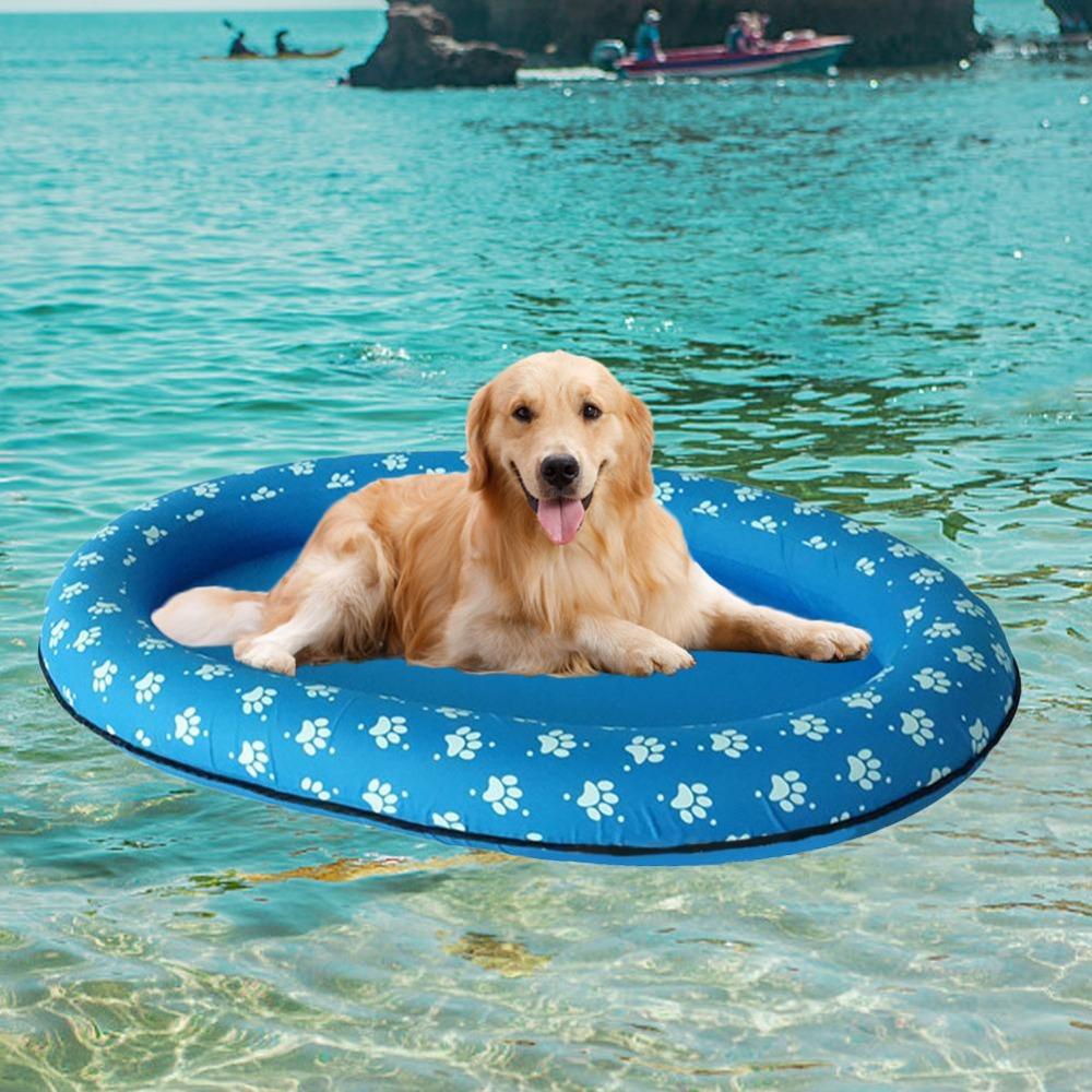 Forma a Cuscino Ovale Zattera Galleggiante per Animali Centro Piatto Giocattolo Gonfiabile per Animali Giochi Acquatici all'Aperto