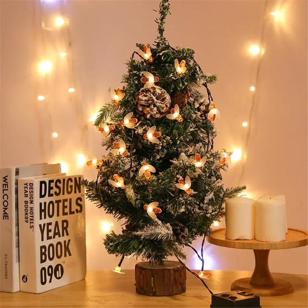 20/50/100 LED Solar Niedliche Biene Fee Lichterkette Gartenlichter 8 Modi Außenbeleuchtung für Blumenzaun Weihnachten Hochzeitsdeko