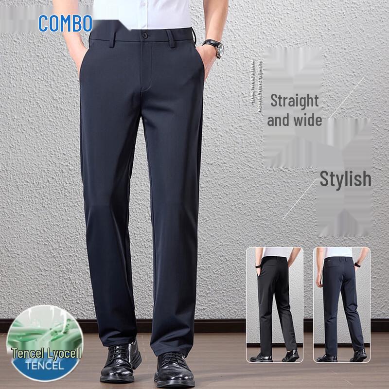 Kangbo Men s Lyocell Blend Straight-Leg Pants 40