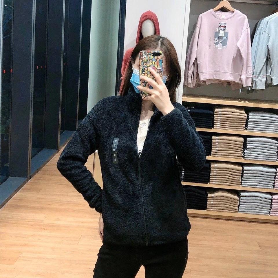 Autumn and Winter Large Size Coral Fleece Fleece Thickened Cardigan Student Sweater Fleece Jacket Women's Double-sided Fleece Jacket