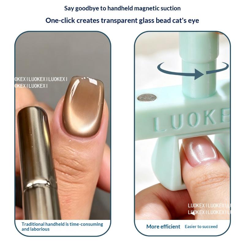 Automatic Cat Eye Nail Art Tool Embedded Magnets Glass Bead Material for Beginner Salon Home Nail Art Use