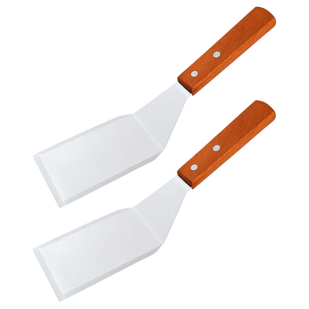 

2 шт. Лопатка для пиццы Сковороды с антипригарным покрытием для ресторана Приготовление пищи Инструмент для стейков Портативный 29X7CM