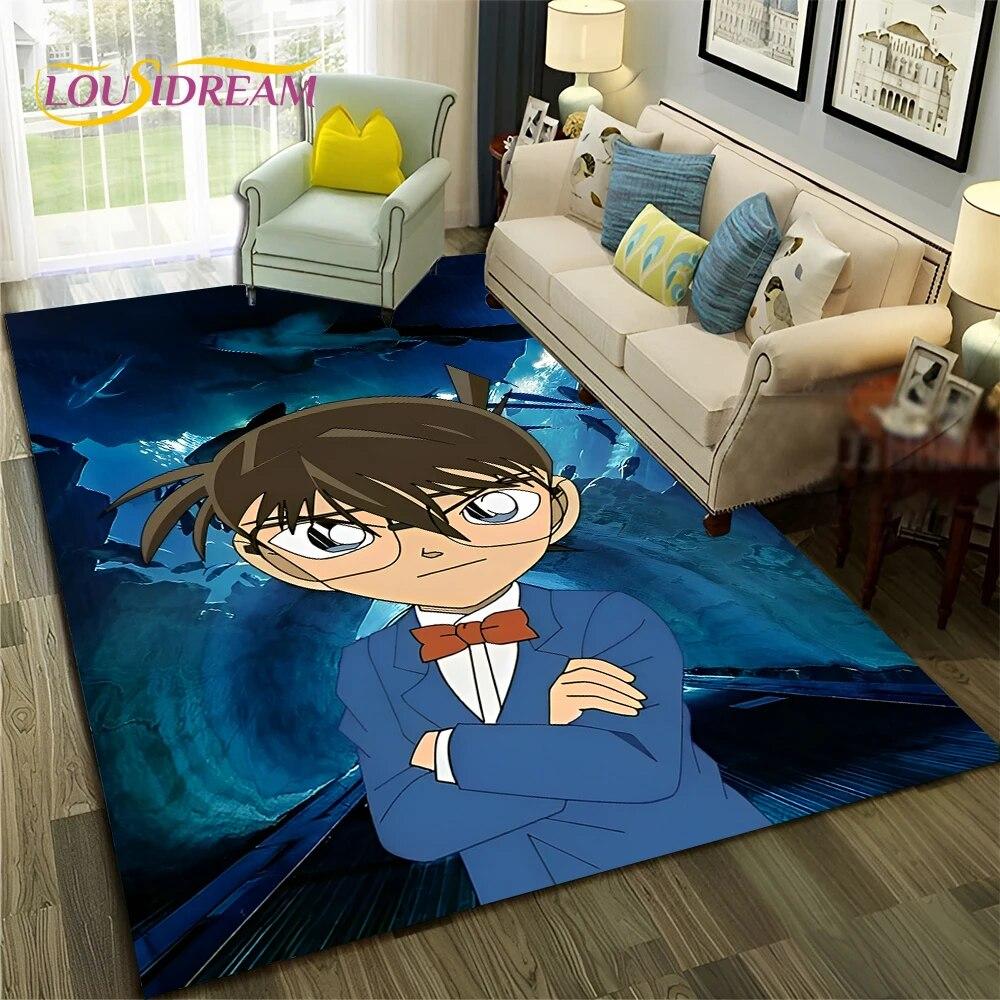 Cartoon HD Detective Conan Anime 3D Carpet Rug for Home Living Room Bedroom Sofa Doormat Decor,Child Area Rug Non-slip Floor Mat