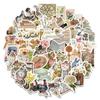50pcs Vintage Animal Flower PVC Sticker Aesthetic Children's Stationery DIY Decoration Scrapbooking School Supplies
