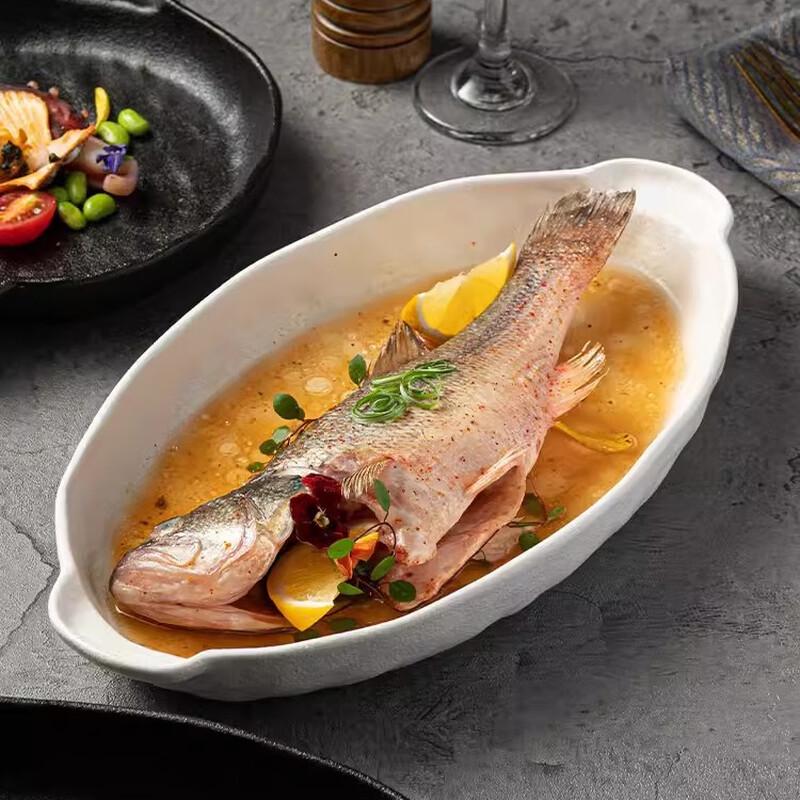 High-End Ceramic 9-inch Double-Ear Fish Plate