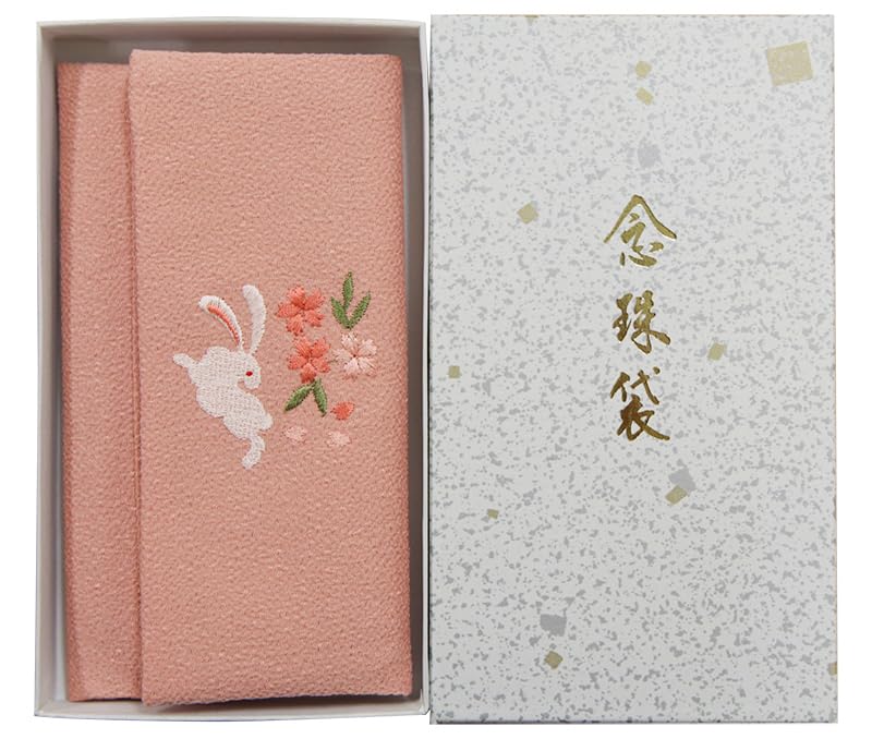 

Daiko Sangyo Чехол для молитвенных бусин из эстер-чиримена с вышивкой, Сделано в Японии, Цветок КроликРозовый, 804-6