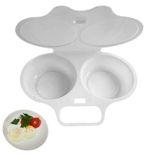 

Microwave Egg Steamer - 2-Burner Microwave Egg Cooker | Egg Steamer for Corn Cakes, Fried Eggs, Sandwiches, Plastic PP Microwave Oven Steamer Kitchen