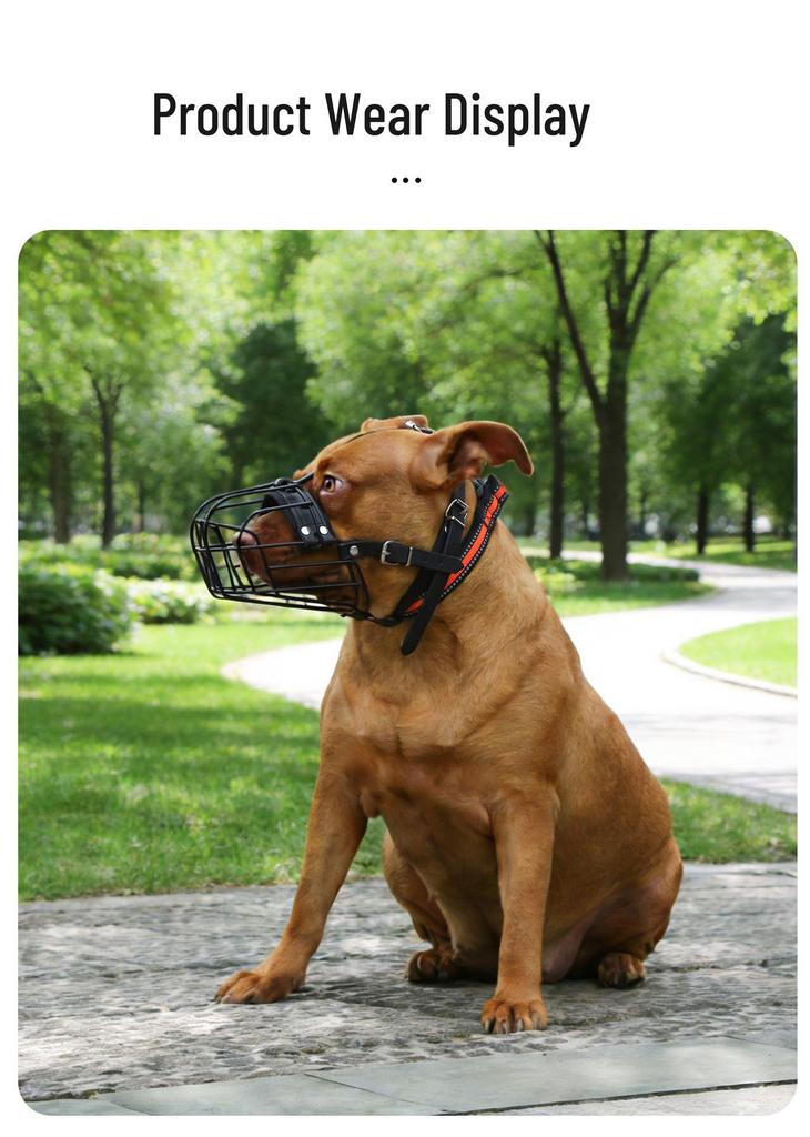 Anti-Bite Dog Muzzle for Medium to Large Breeds - Iron Cage Design