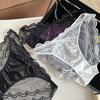Low Waist Lace Flower Panties Transparent Women's Mesh Underpants Seamless Lace Briefs  Intimates