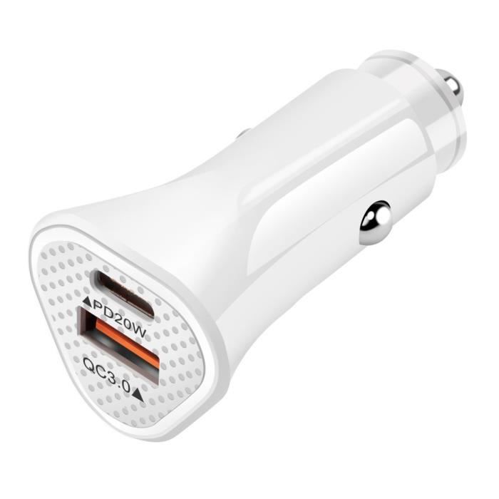 Zigarettenanzünder-Ladegerät - Dreamsoul - Sy-313Pd20W - USB + PD 20W - Typ-C - Universell - Weiß
