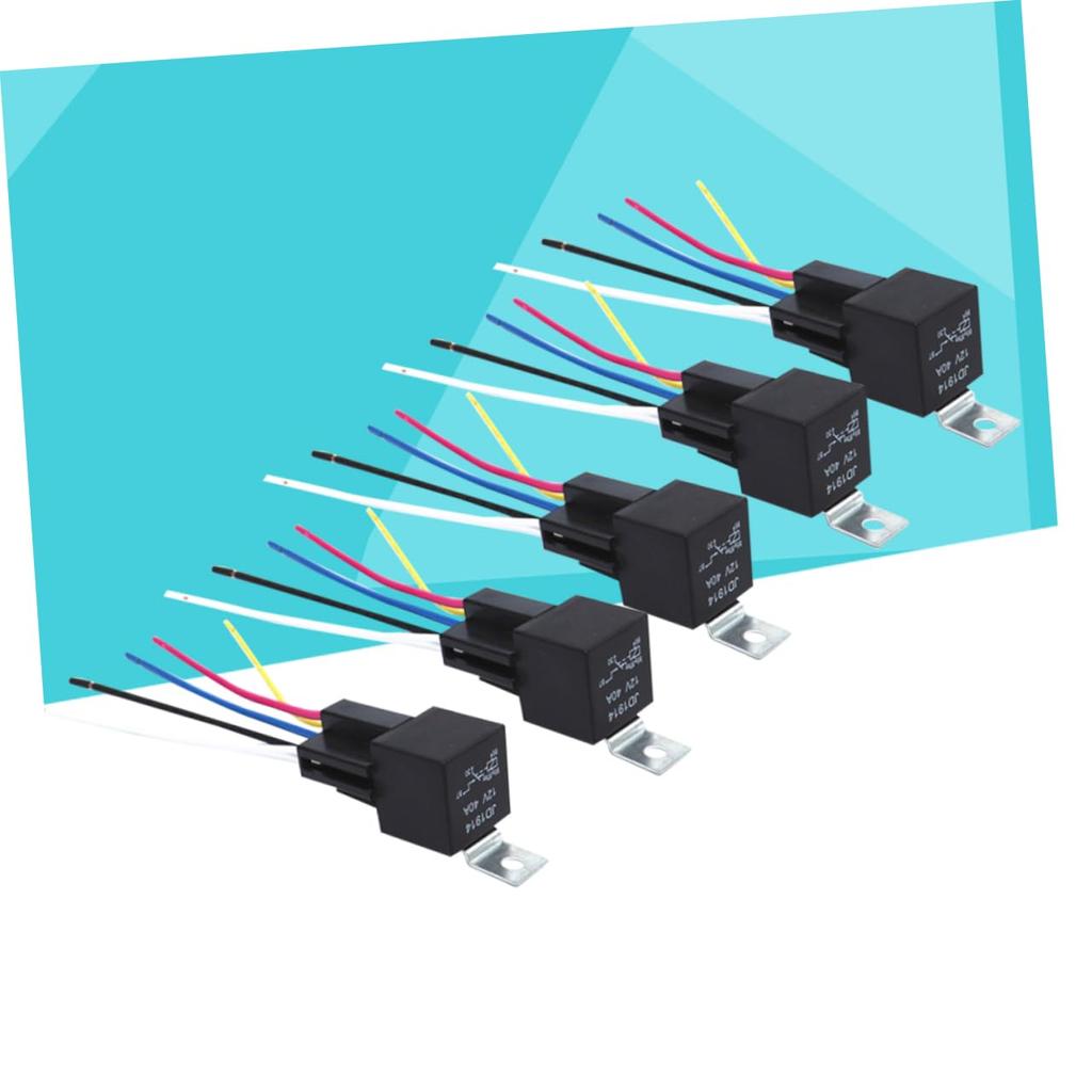 SWOOMEY 5 Pcs Car Relay Pin with Connector Relay Socket Black High Definition
