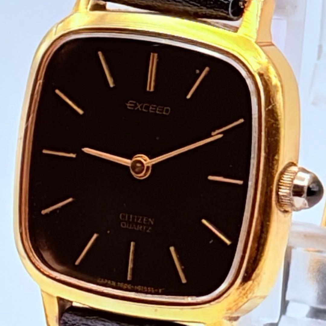 Used Operation not confirmed CITIZEN EXCEED Ladies Watch Vintage Citizen Exceed Quartz Square Black
