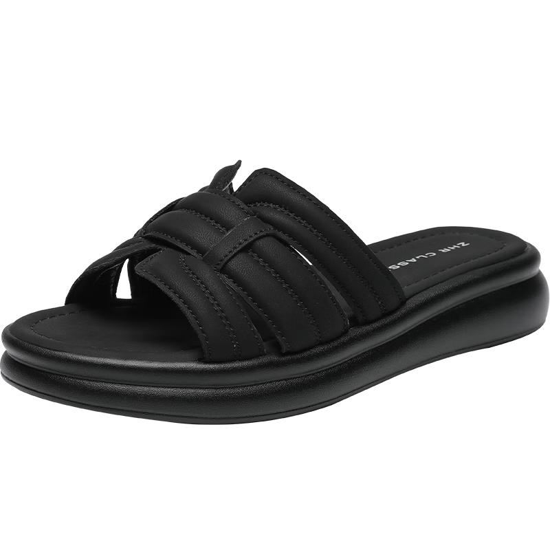 ZHR Women s Flat Casual Beach Slippers 37 чёрный