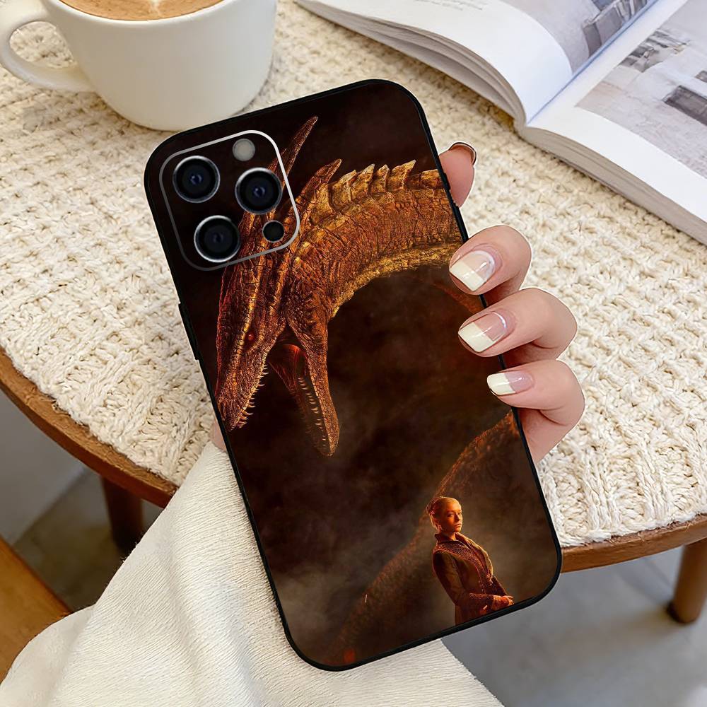 DM-game of Dragon Mothers Phone Case For iPhone 17,16,15,14,13,12,11 Plus,Pro Max,XS,Soft Silicone Black Cover