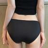 Women Panties Soft Mid-waist Underwear Sexy Ice Silk Splicing Mesh Female Briefs Lace Edge Breathable Lingerie Cotton Crotch Mid Waist Underpant