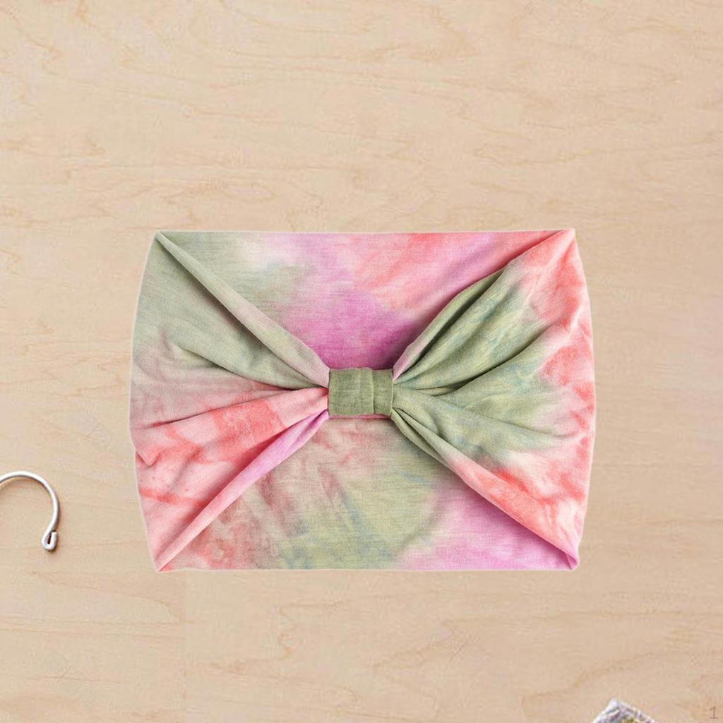 Wide Headband for Women Tie Dye Athletic Elastic Girls Moisture Wicking Bandana