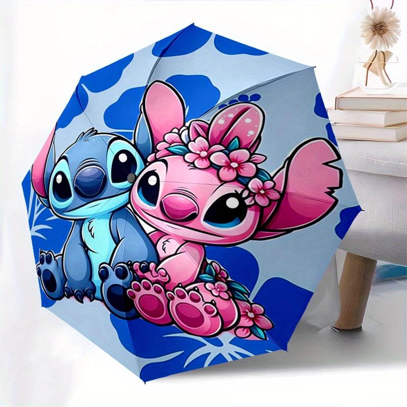 1pc Stitch,Lilo Automatic Folding Umbrella: Compact 8-Bone Design Cartoon Outdoor Travel Companion, Business Umbrella, Christmas Valentine's