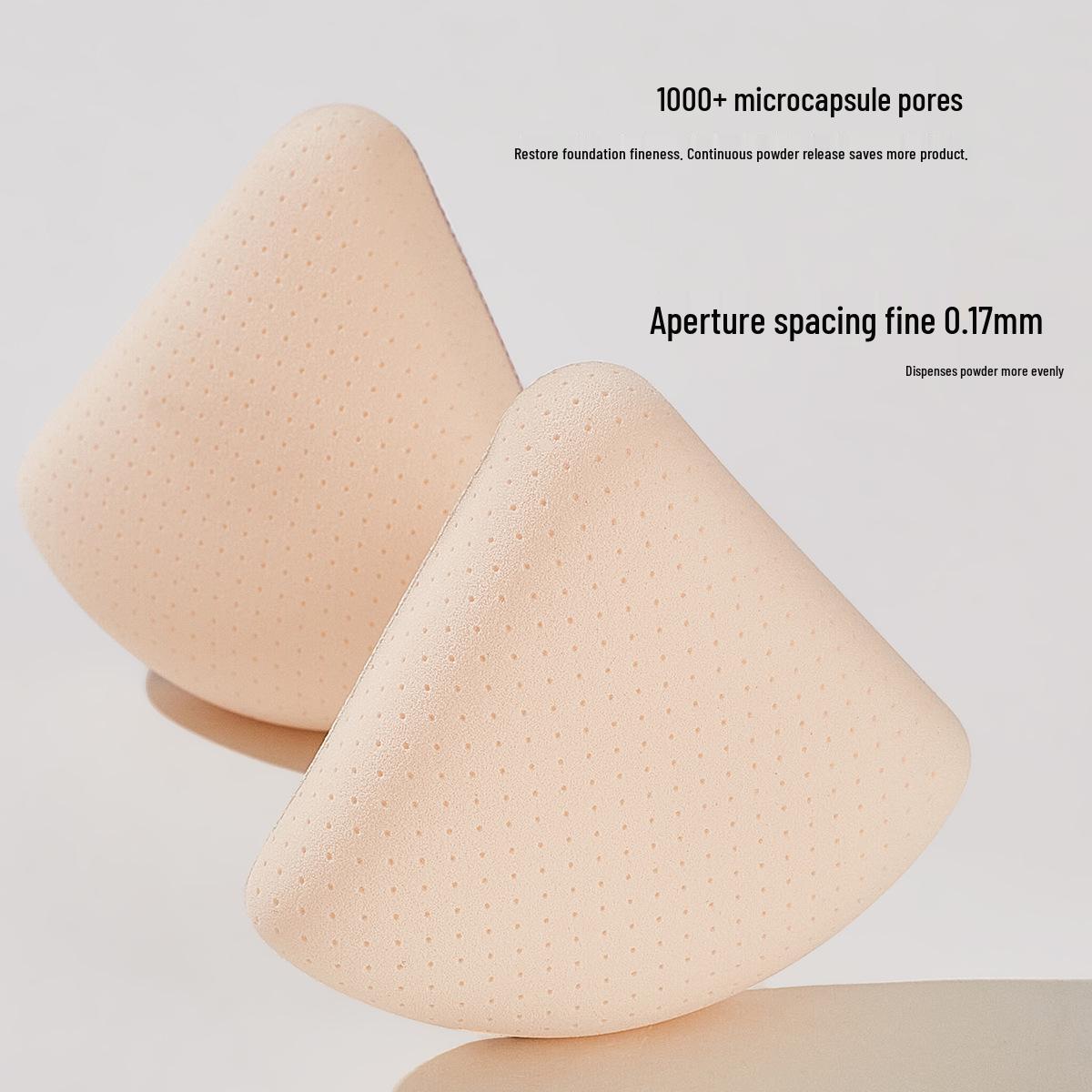 GECOMO Dual-Use Soft Triangle Makeup Sponge - Skin-Friendly, Non-Absorbent, Long-Lasting for Wet/Dry Use