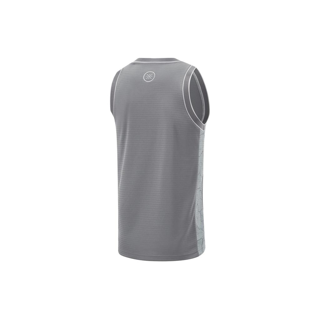 Li Ning Wade Series Letter Print Moisture Wicking Comfortable Breathable Basketball Vest Men Tops Shadow-Gray AAYU063-1