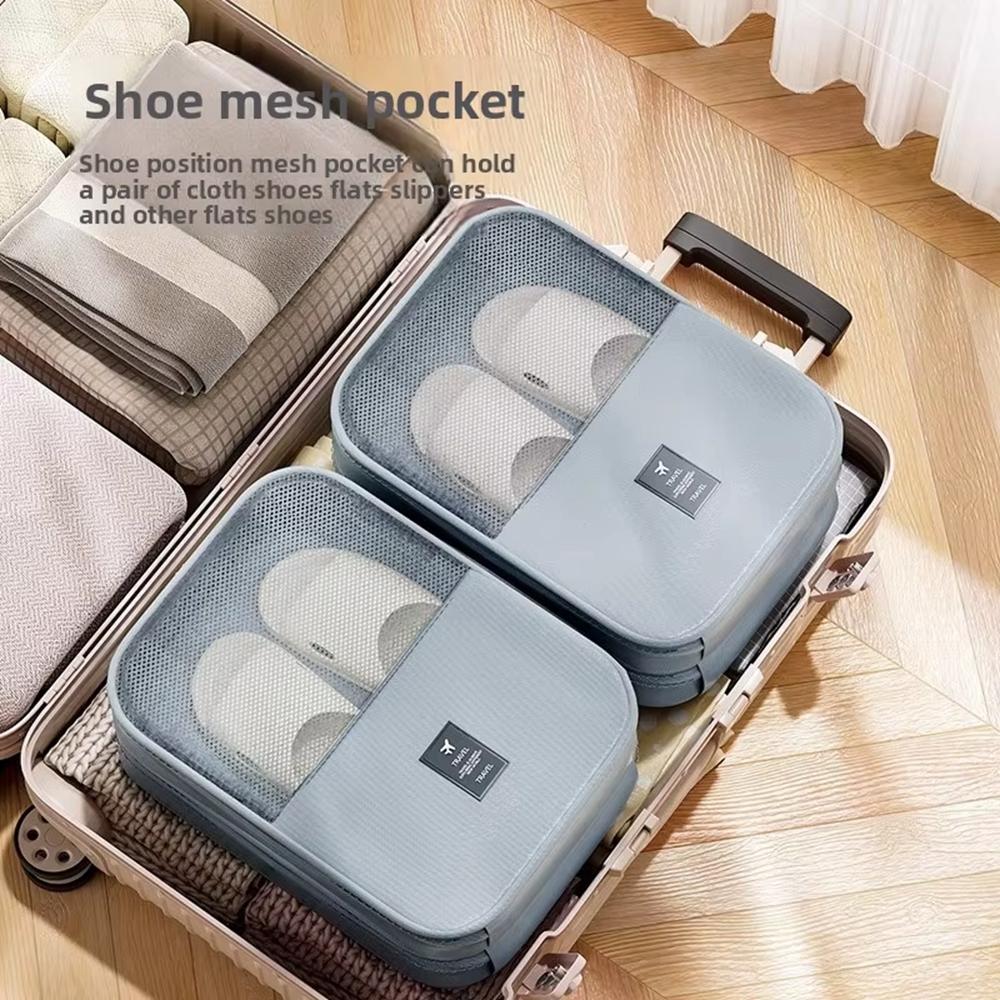 Large Polyester Double Layer Shoe Storage Bag Stackable Shoe Organizer Breathable Shoe Cover Box for Home