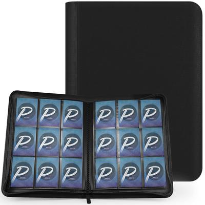 PAKESI Star Card File 9 Pockets 360 Pieces Storage PU Card Card Collection Star Card and Other Card Star Card Collection File (Black)