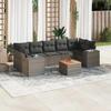 VidaXL Garden Lounge Set 8 Pcs with Grey Cushions Wicker 3225360
