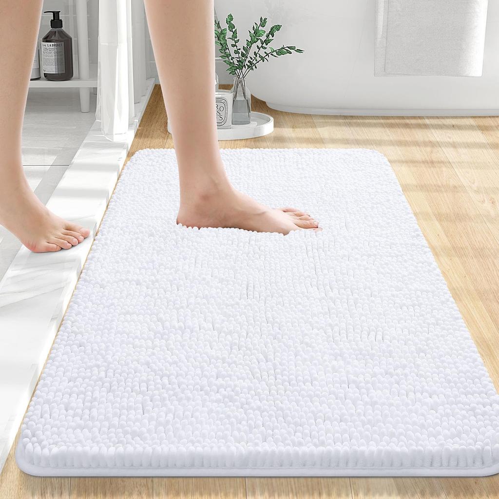 Homaxy Chenille Plain Hairy TPR Material Door Mat Indoor Non Slip Door Mat Dirt Trap Absorbent Mat Absorbs Water Bathroom Mat