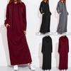 Women Maxi Dress Long Sleeve Hooded Ladies Casual Hoodies Long Dresses