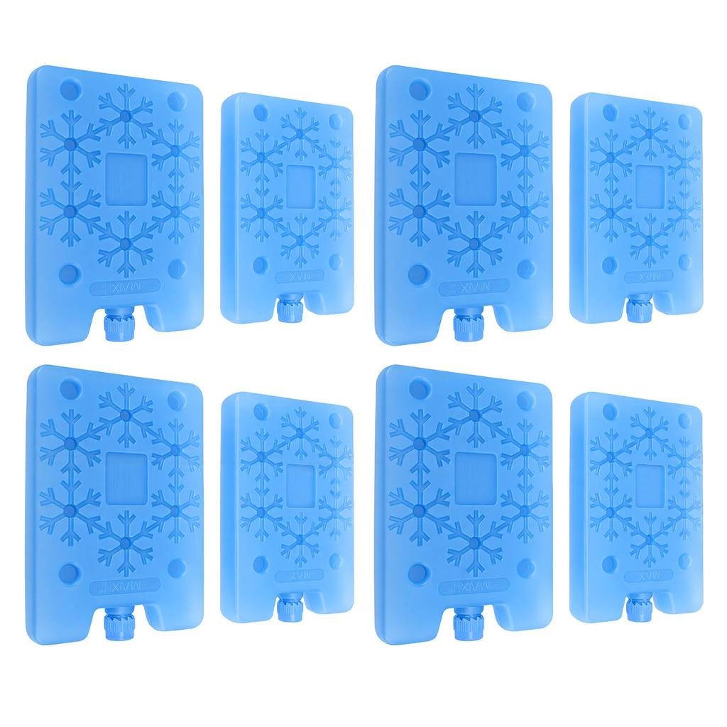8PCS Reusable Ice Packs Leakproof PE Plastic Freezer Packs Multifunctional for Lunch Box Cooler Bag Cooling Fan